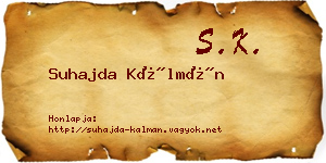 Suhajda Kálmán névjegykártya